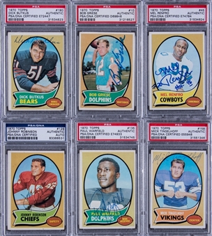 1970 Topps Football Signed Cards Graded Collection (22 Different) Including Hall of Famers 